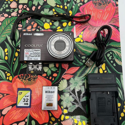 PreOwned Nikon Coolpix Digital Point-and-Shoot Camera Bundle - Black